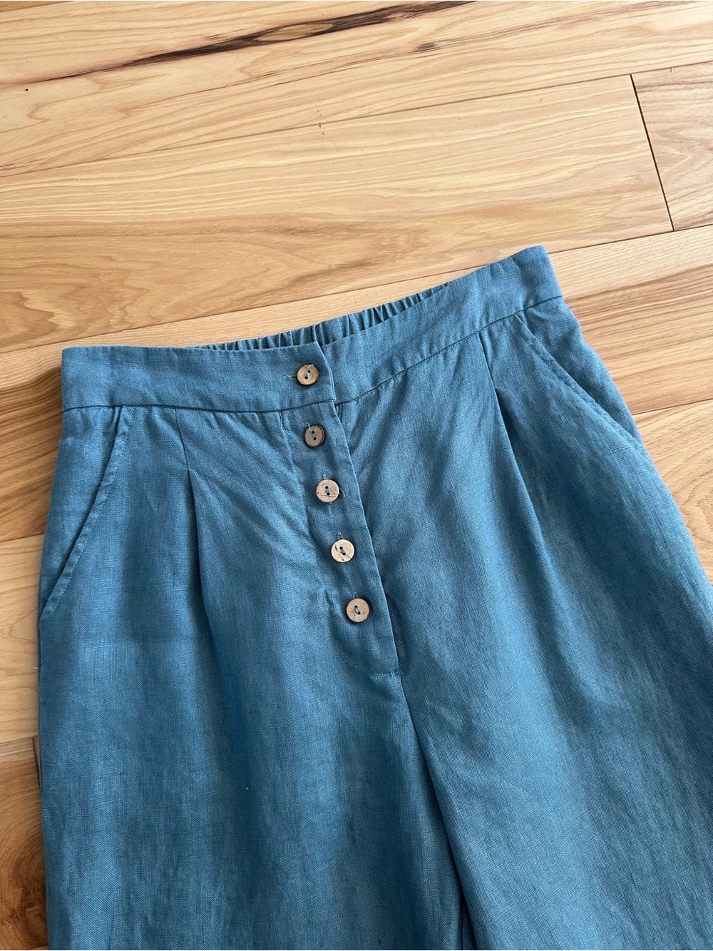 Lintico Grae Cove Trousers - Teal & Olive Linen Pants - Set of Two - Size Small - Picture 6 of 11